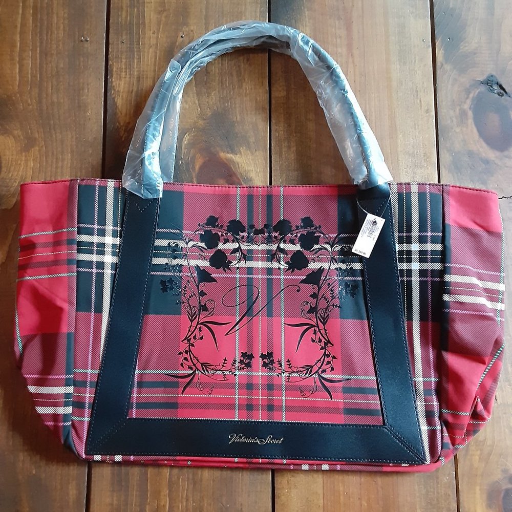 VS plaid tote bag